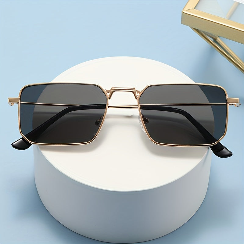 Square Metal Frame Sunglasses Mod Anti Glare UV400