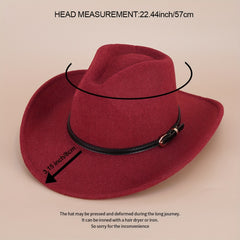 Vintage Felt Hat Cowboy Hat Jazz Fedora Cap
