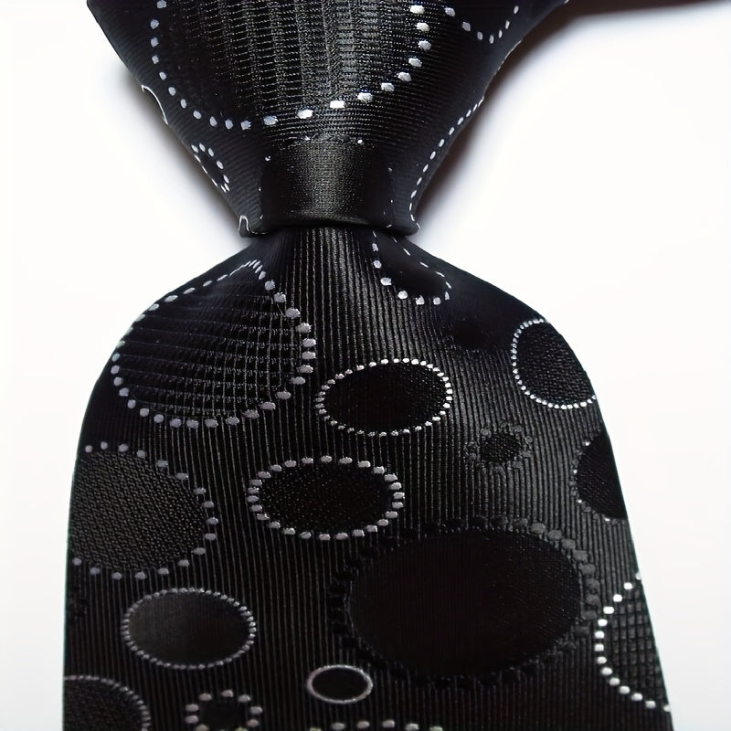 Men's Classic Printed Dot Tie Brown Purple Flower Business Wedding Tie