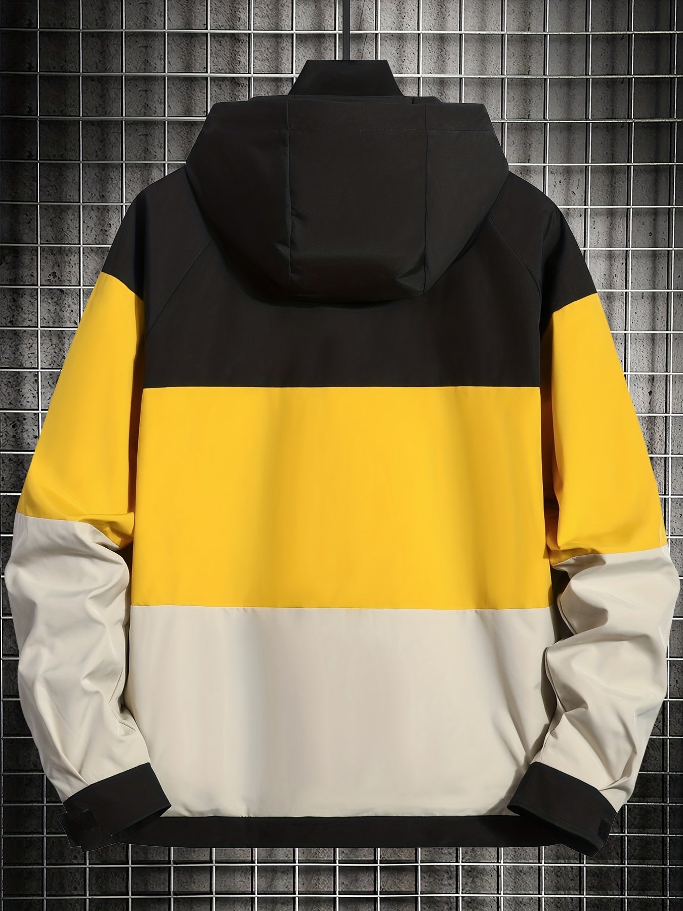 Men's Hooded Windbreaker Jacket Zipper Hooded Coat