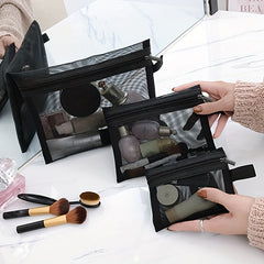 Mesh Zipper Cosmetics Bag Travel Toiletry Storage Bag