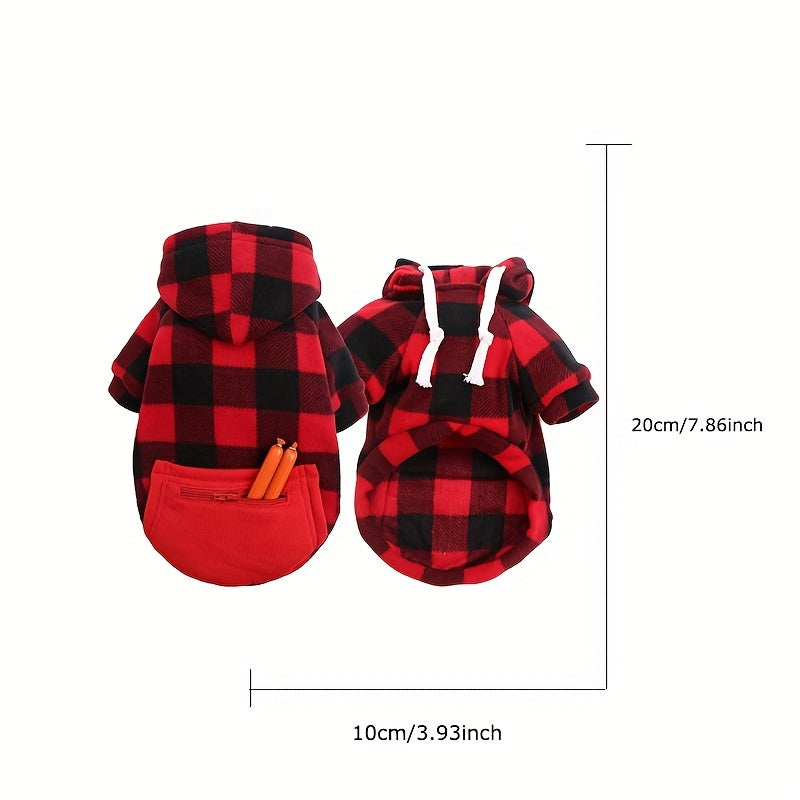 Cozy Plaid Pet Hoodie for Small Dogs