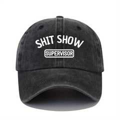 Adjustable Mens Top Peaked Cap SHIT SHOW Printing