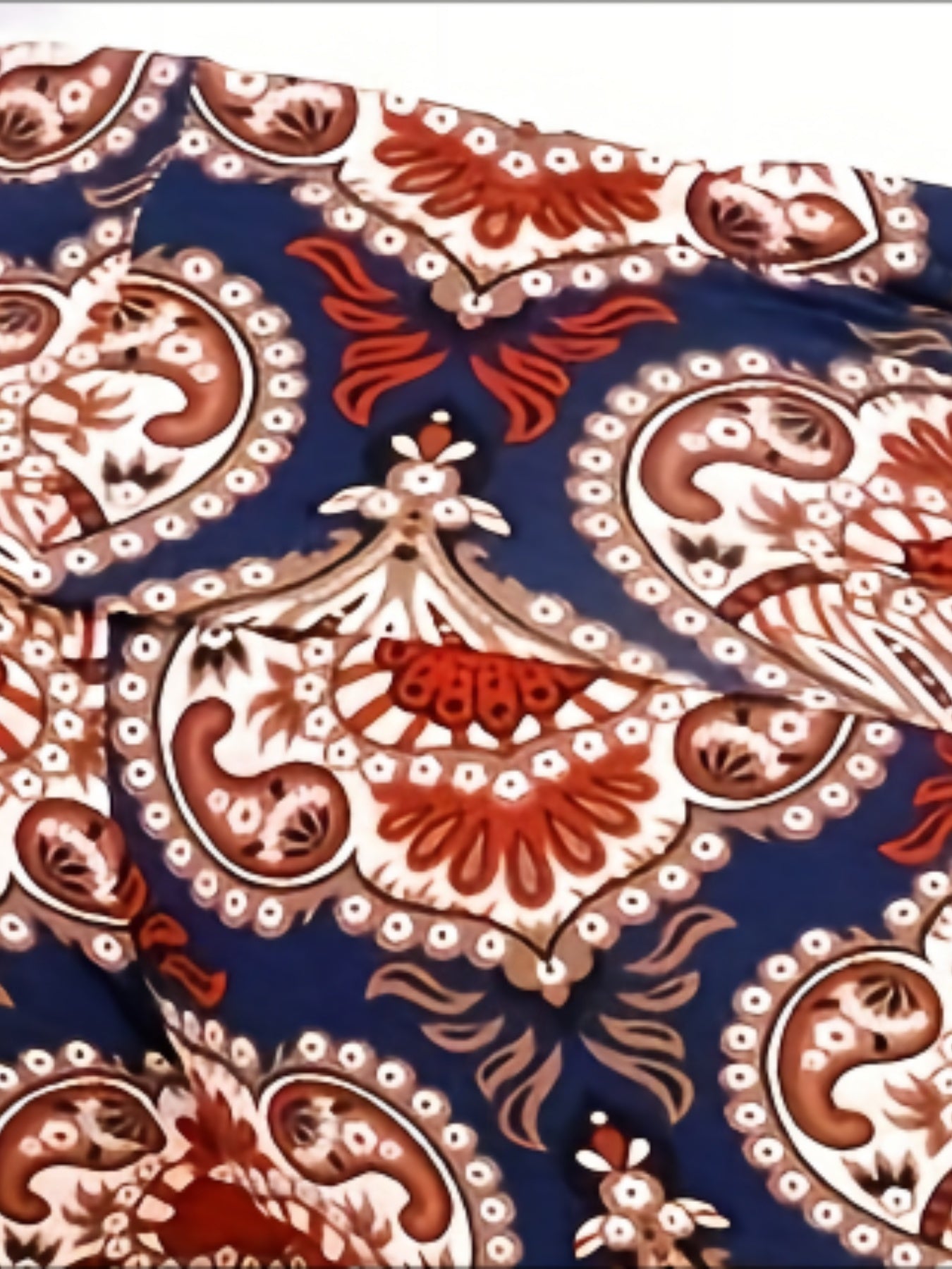  Boho Pants High Rise Wide Leg Paisley Print Stretch