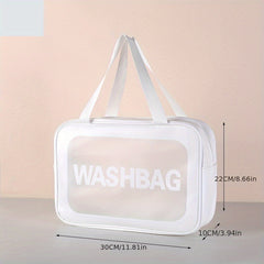 Transparent Waterproof Cosmetic Bag Hangable Makeup Storage Organizer