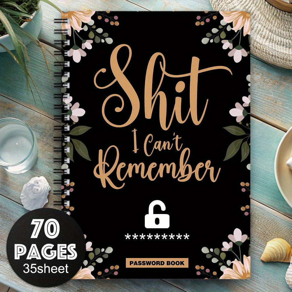 Humorous Floral Password Notebook 1pc