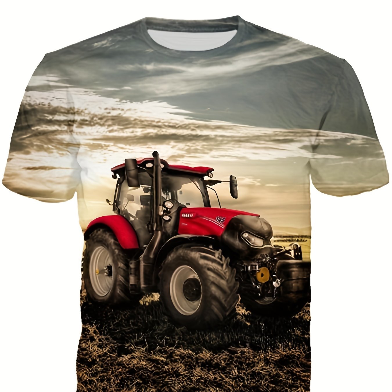 Boys' 3D Tractor Graphic T-Shirt for Summer Outdoor Fun