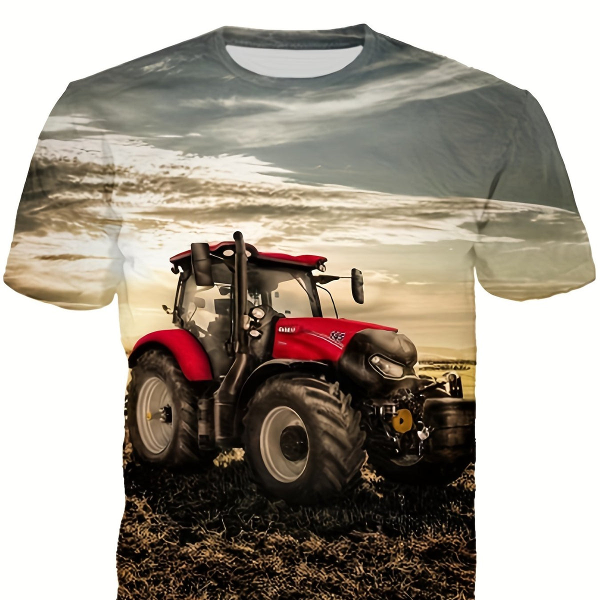 Boys' 3D Tractor Graphic T-Shirt for Summer Outdoor Fun