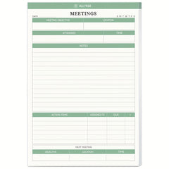 Meeting Notes Planner for Work - Action Items Organizer - 5.5x8.5inch