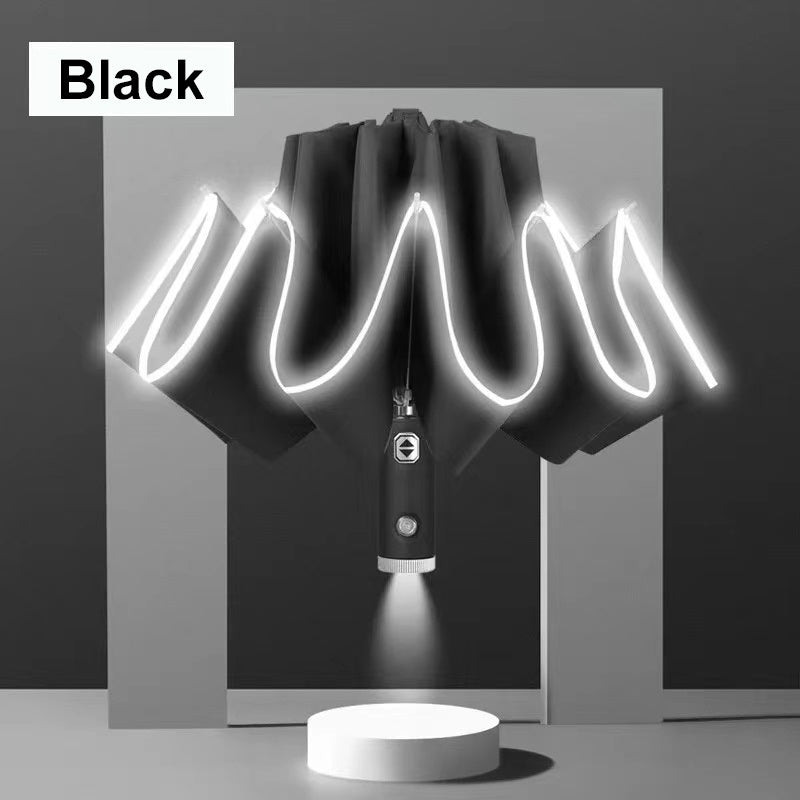 LED Light Folding Auto Umbrella