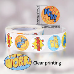 2000pcs Colorful Reward Stickers for Kids Animals & Phrases Self Adhesive