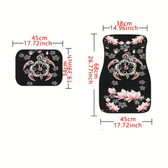 4pcs Spiral Pattern Car Floor Mats Water Absorbent Non Slip Stain Resistant