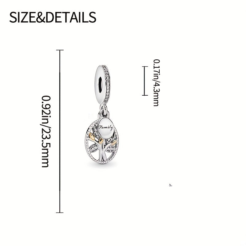 Silver Plated Tree Charm Pendant for Beaded Bracelet