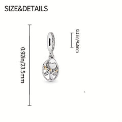 Silver Plated Tree Charm Pendant for Beaded Bracelet