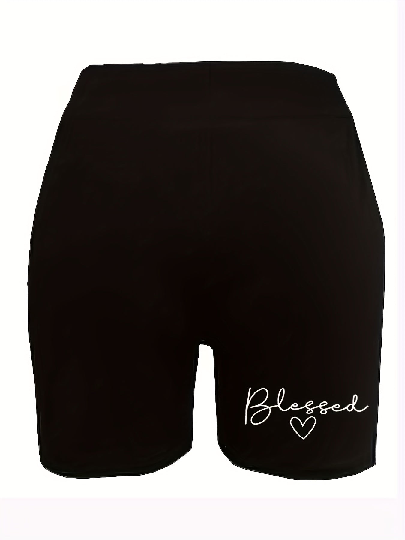  Casual Shorts Women's Plus Letter & Heart Print