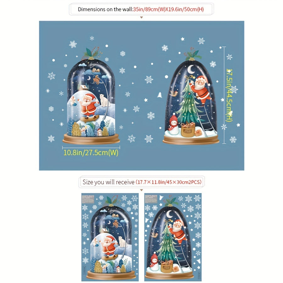 Christmas Window Sticker Santa Claus Snowman Decoration