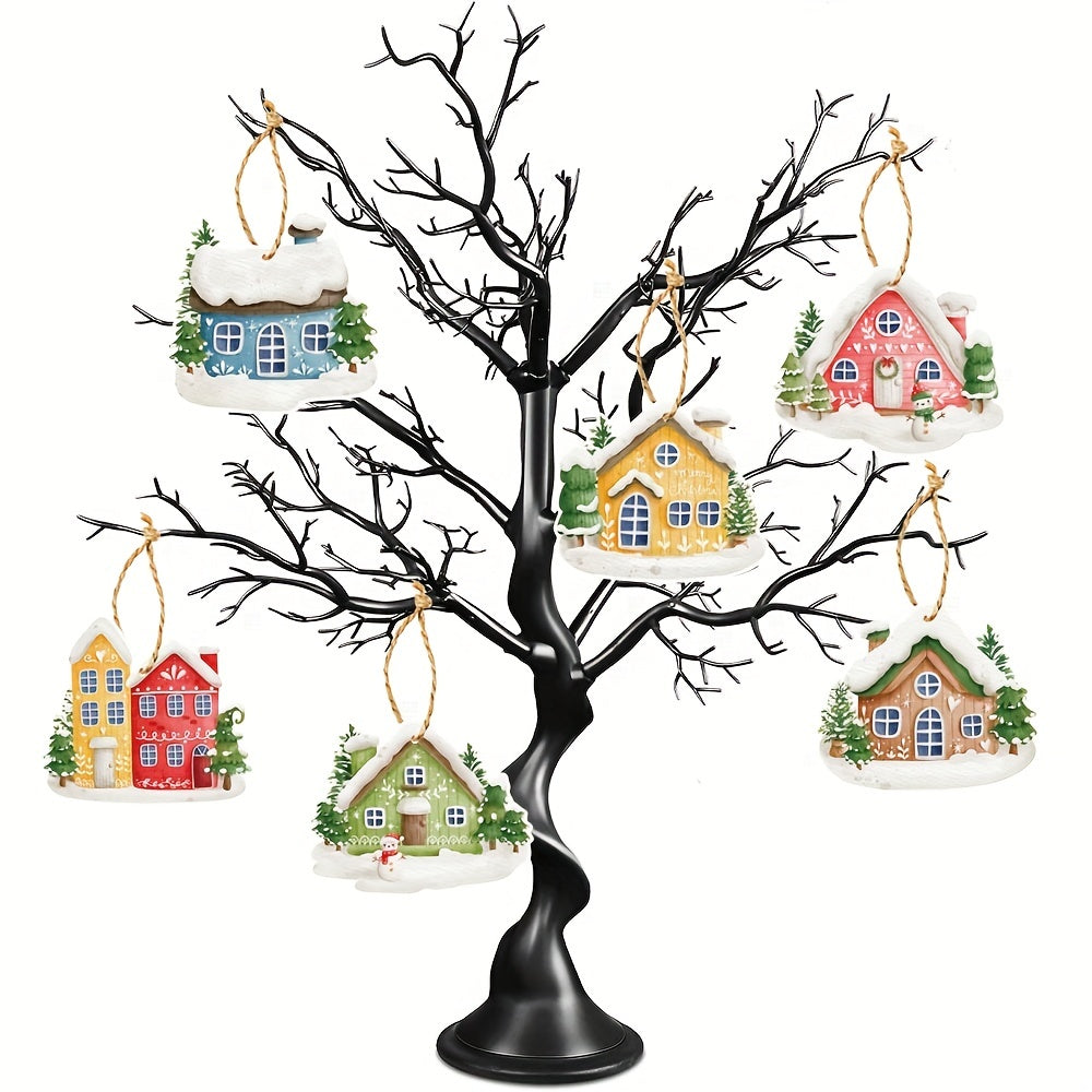 6pcs Snowhouse Hanging Ornament Christmas Tree Decoration