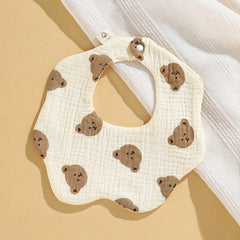 Baby 6-Layer Cotton Gauze Petal Bib, 360&deg; Rotatable, Soft and Absorbent