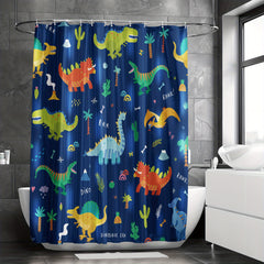 Colorful Dinosaur Shower Curtain Waterproof Bathroom Decor