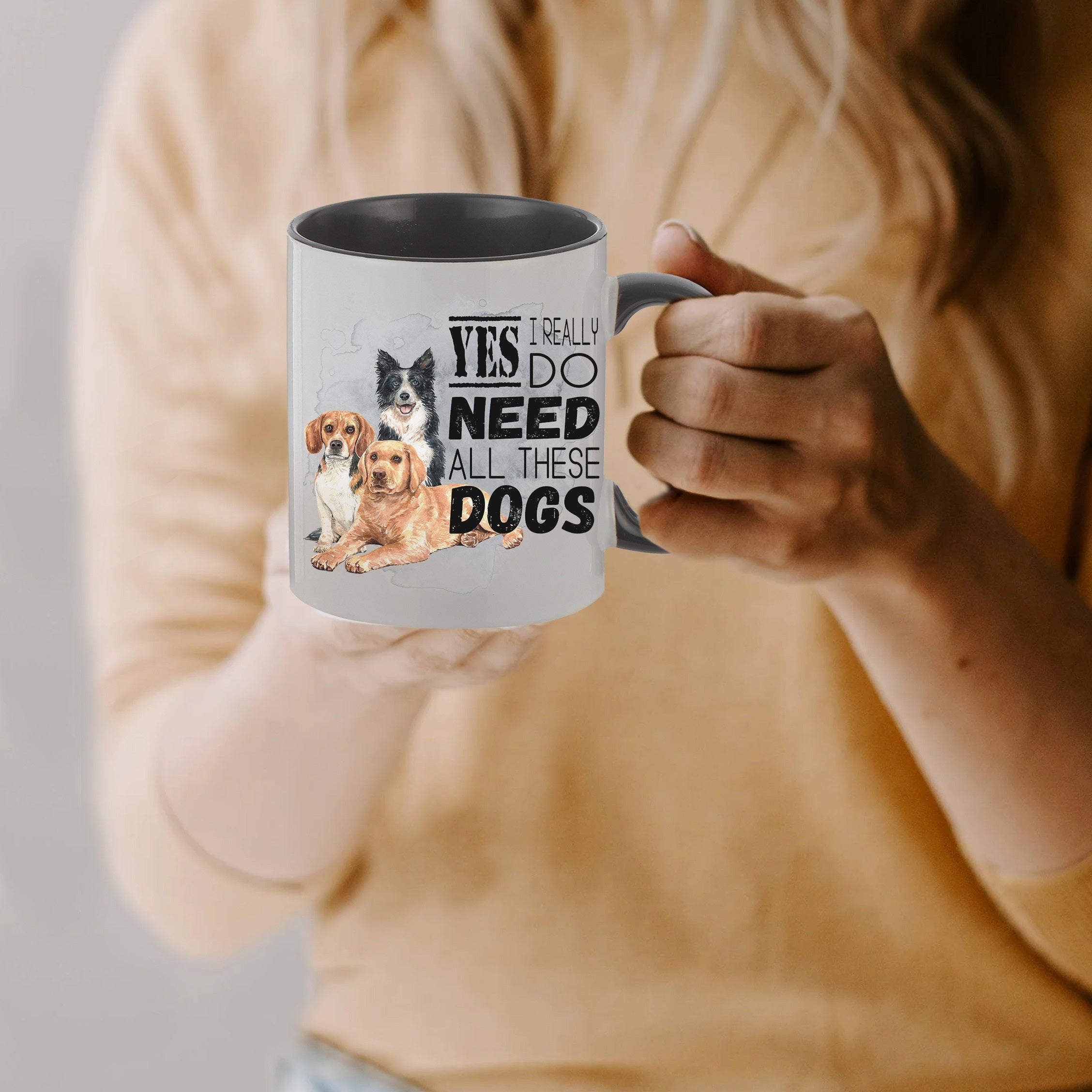11oz Creative Dog Pattern Ceramic Mug Portable Coffee Cup