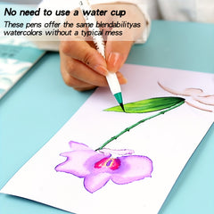 Watercolor Brush Pens Set Real Brush Tips Without Mess