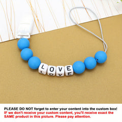 Personalised Baby Pacifier Holder Leash - Dummy Chain with Name