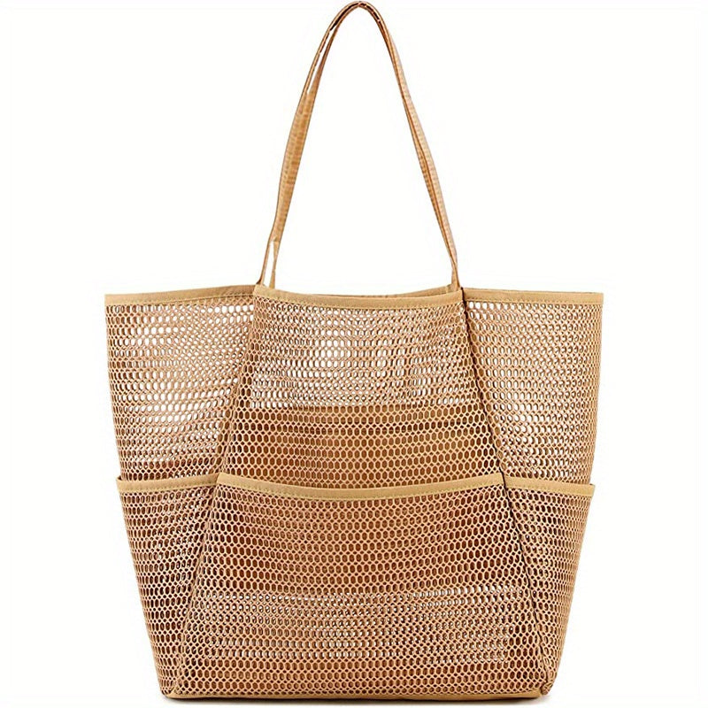 Large Capacity Mesh Beach Tote Bag Travel Swimming Storage Toiletry Bag