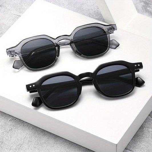 Square Sunglasses Steampunk Rivet Decor Anti Glare UV400