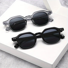 Square Sunglasses Steampunk Rivet Decor Anti Glare UV400