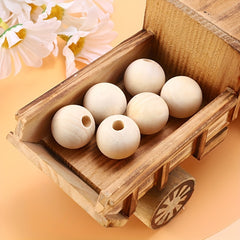 Unbleached Wooden Ball Bead DIY Accessories Necklaces No Holes 100pcs