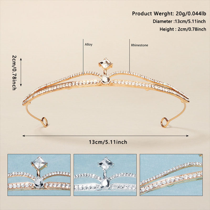 Crystal Crown Wedding Tiara Rhinestone Princess Birthday Tiaras For Women
