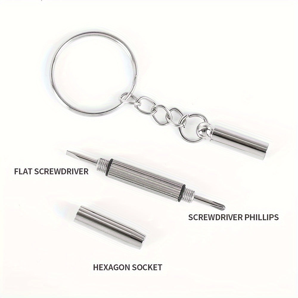 2pcs Steel Glasses Screwdrivers Portable Mini Glass Screwdrivers Keychain