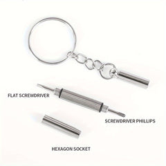 2pcs Steel Glasses Screwdrivers Portable Mini Glass Screwdrivers Keychain