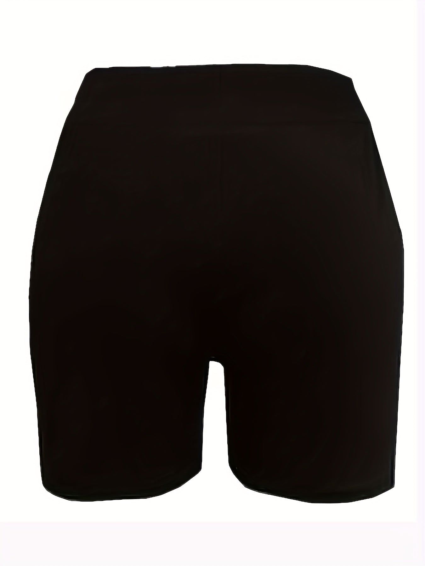  Cross & Letter Print High Rise Biker Shorts