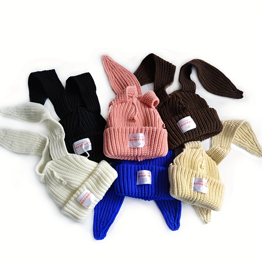 Women's Bunny Long Ears Knit Beanie Hat Winter Cap