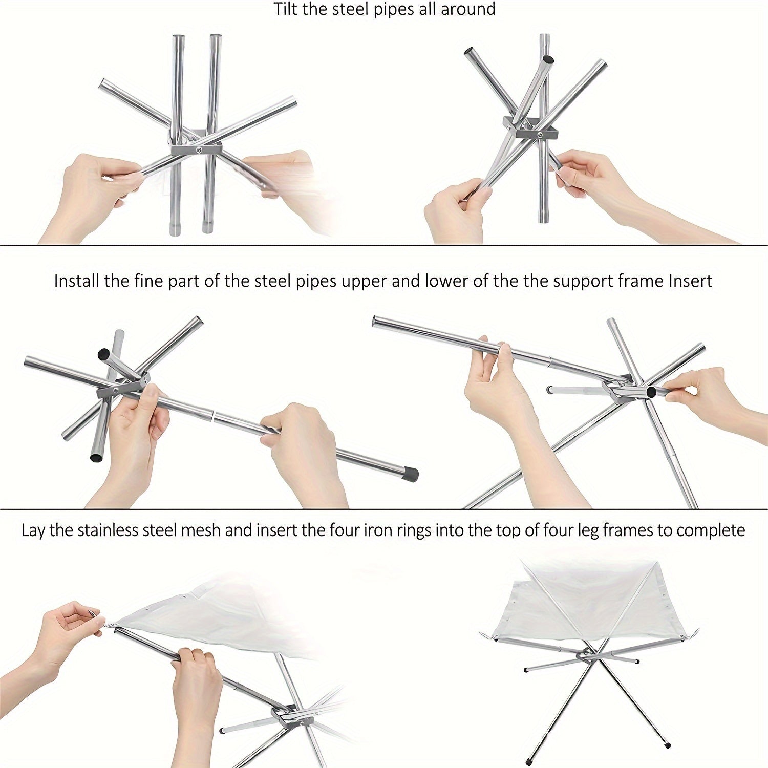 Portable Folding Campfire Rack for Camping
