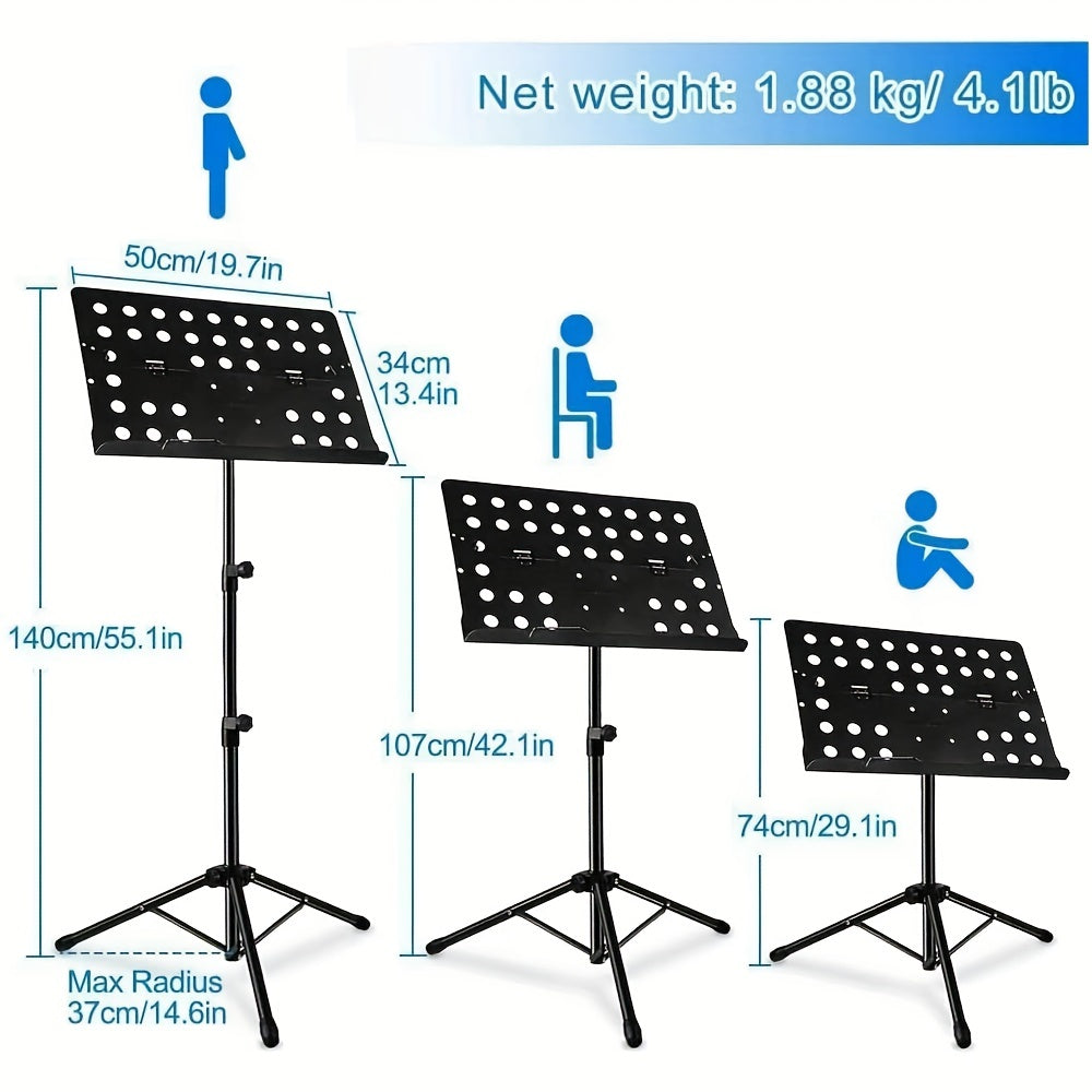 Portable Collapsible Sheet Music Stand with Carrying Bag