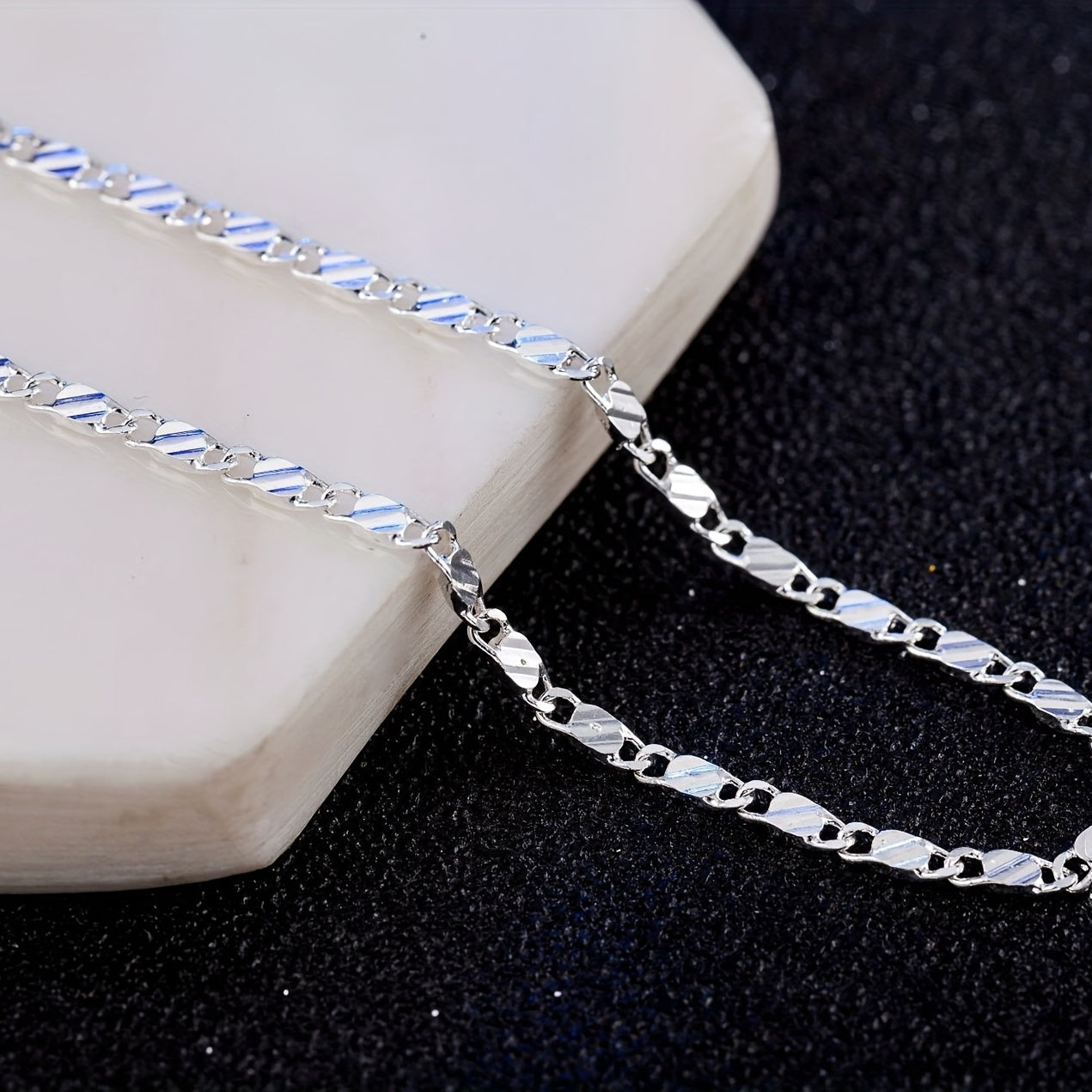 Chunky Slice Chain Plated Necklace Single Chain 40 64 76 2 Cm