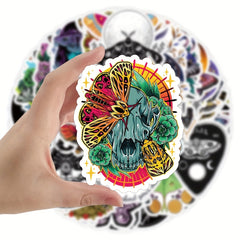50pcs Ghost Moth Cartoon Stickers For Helmet Water Bottles Laptop Car Decal