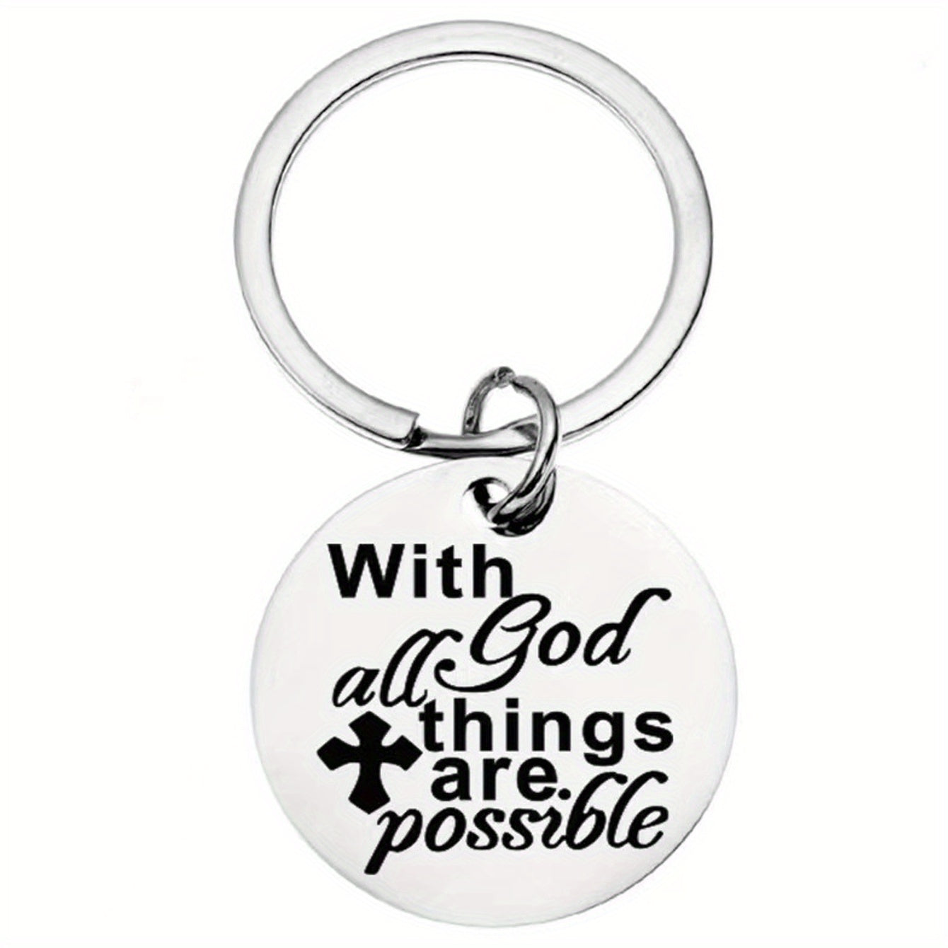 Stainless Steel Faith Keychain Small Gift For Christian