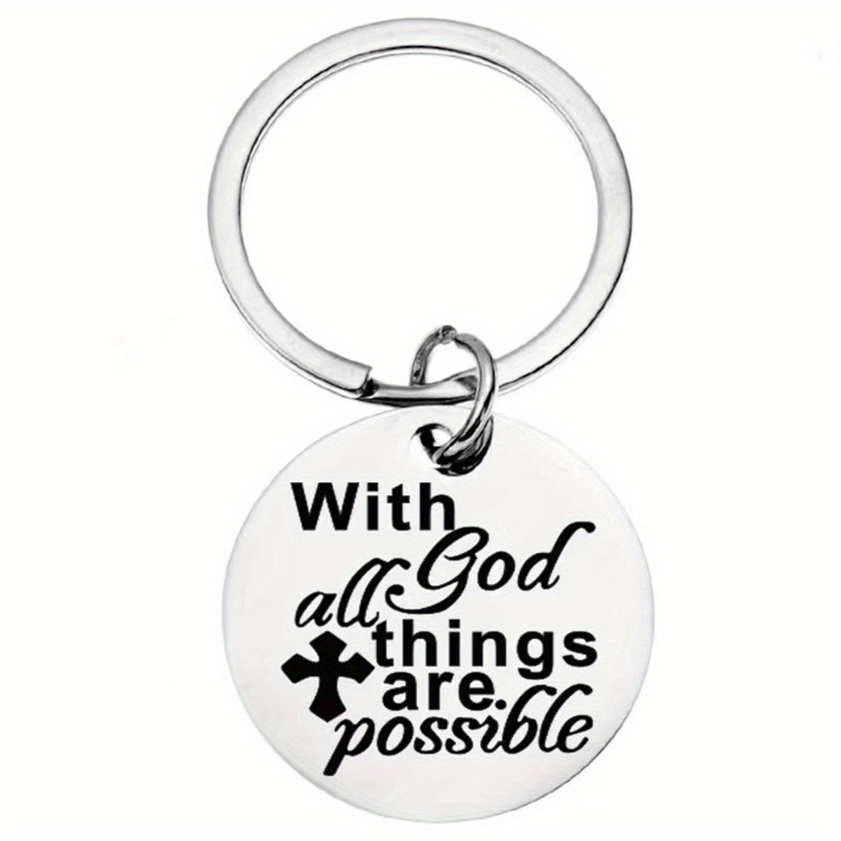 Stainless Steel Faith Keychain Small Gift For Christian