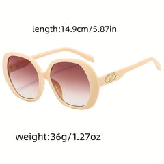 Oversized Cat Eye Sunglasses Gradient Lens Metal Temple UV400