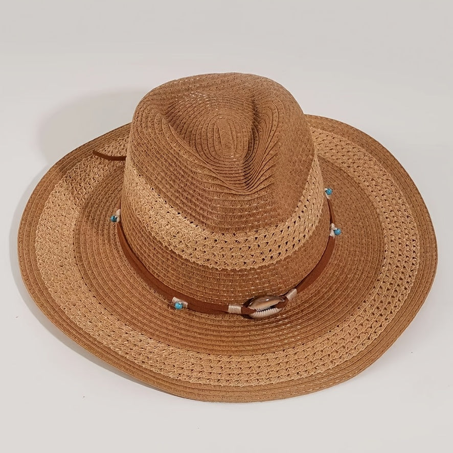 Dark Khaki Cowgirl Cowboy Hat British Style Beach Travel Sun Hat Vintage