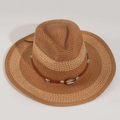 Dark Khaki Cowgirl Cowboy Hat British Style Beach Travel Sun Hat Vintage