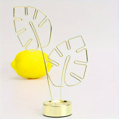 Metal Monstera Leaf Card Holder Golden Rose Note Desktop Decoration