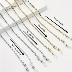 Golden Silver Glasses Chain With Storage Box Metal Hanging Chain