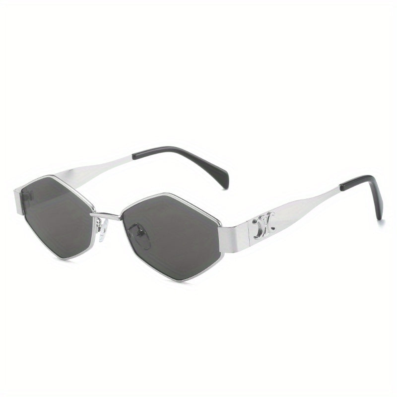 Geometric Metal Frame Sunglasses UV400 Anti Glare Glasses Punk Style