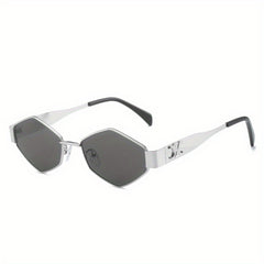 Geometric Metal Frame Sunglasses UV400 Anti Glare Glasses Punk Style