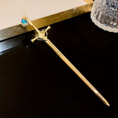 Chinese Style Crystal Sword Hairpin Metal Hair Accessories