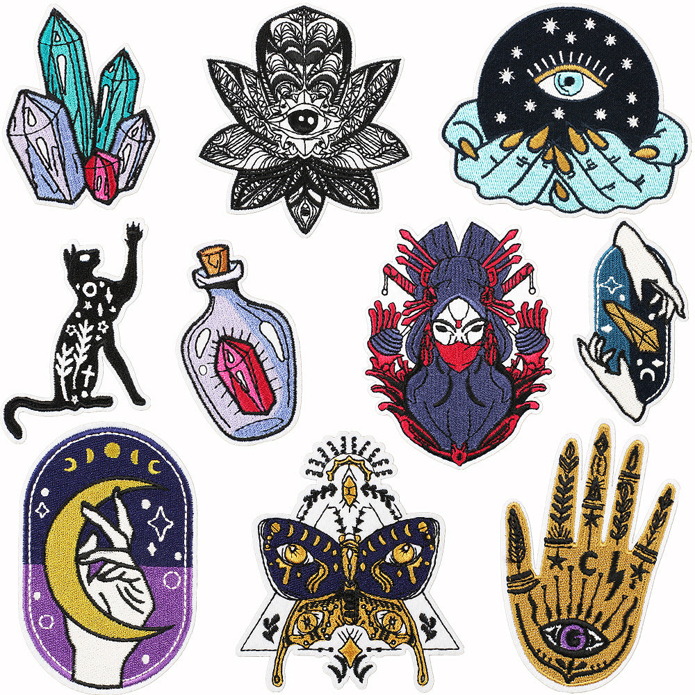 10pcs Evil Eye Iron On Patches Sew On Embroidered Applique For Clothing Jacket